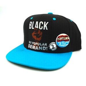 Black By Popular Demand Unisex Black  and  Teal "power" Handmade Snapback Hat